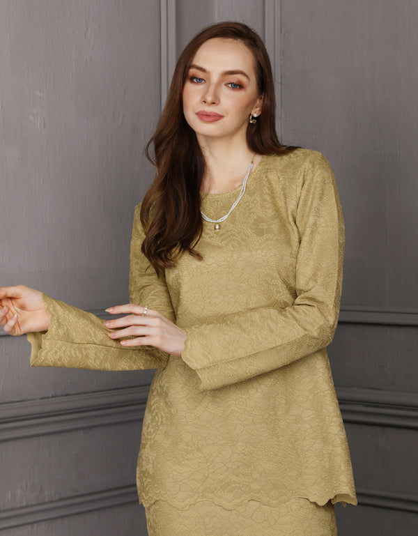 BAJU KURUNG KEDAH ARISSA (PALE OLIVE)